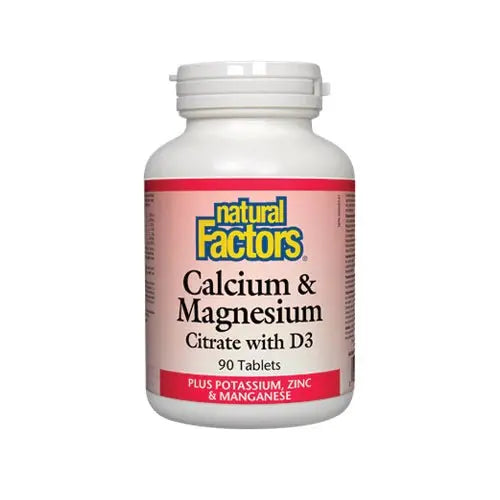 Natural Factors Calcium & Magnesium Citrate with D3, 90 Ct